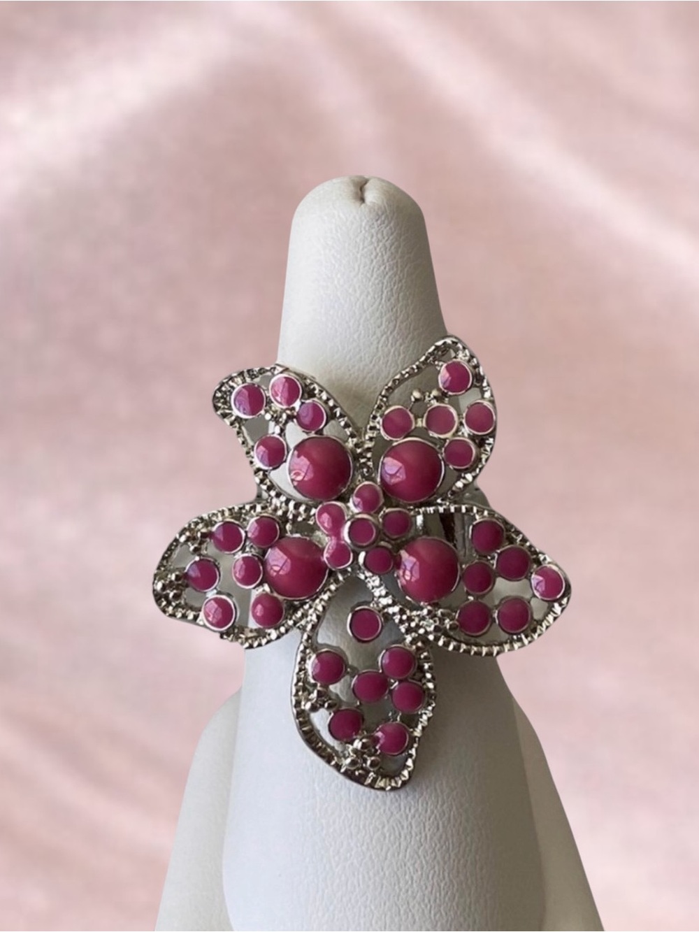 Elegant Pink Flower Ring NWOT